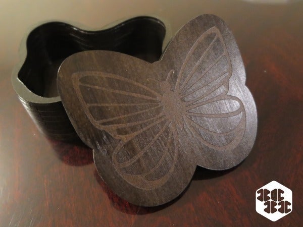 Laser Cut Butterfly Box With Lid DXF File