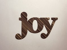 Laser Cut Word Joy Wood Cutout Free Vector