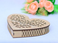 Laser Cut Wooden Heart Box 3mm Free Vector