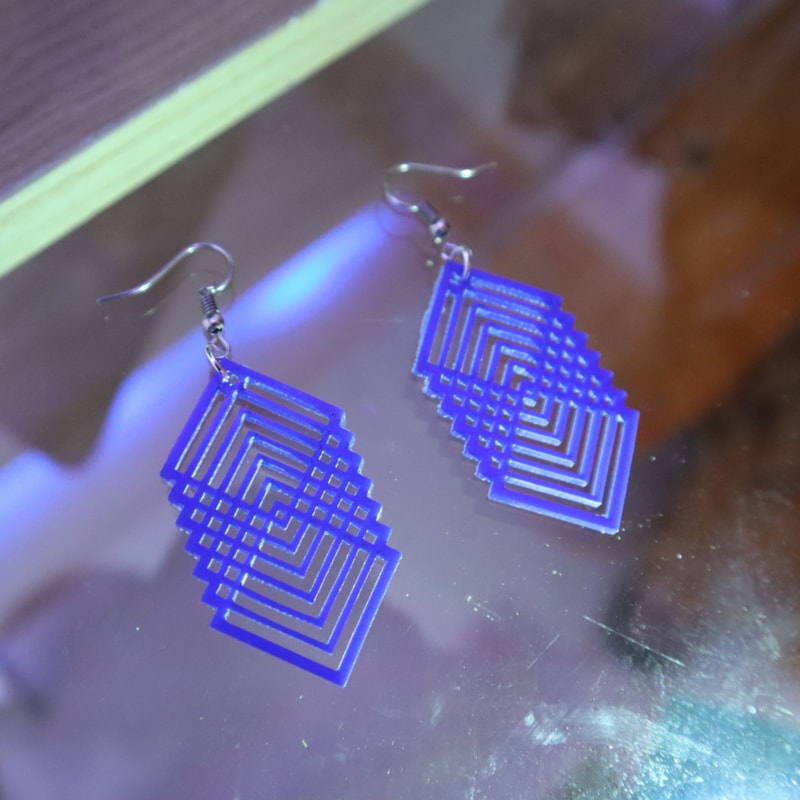 Laser Cut Simple Fashion Geometric Earrings DXF File