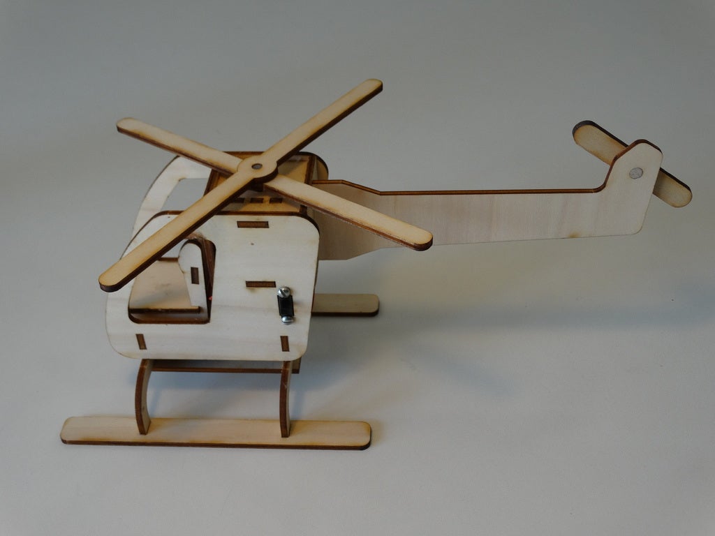 Laser Cut Motorized Helicopter 3mm DXF File
