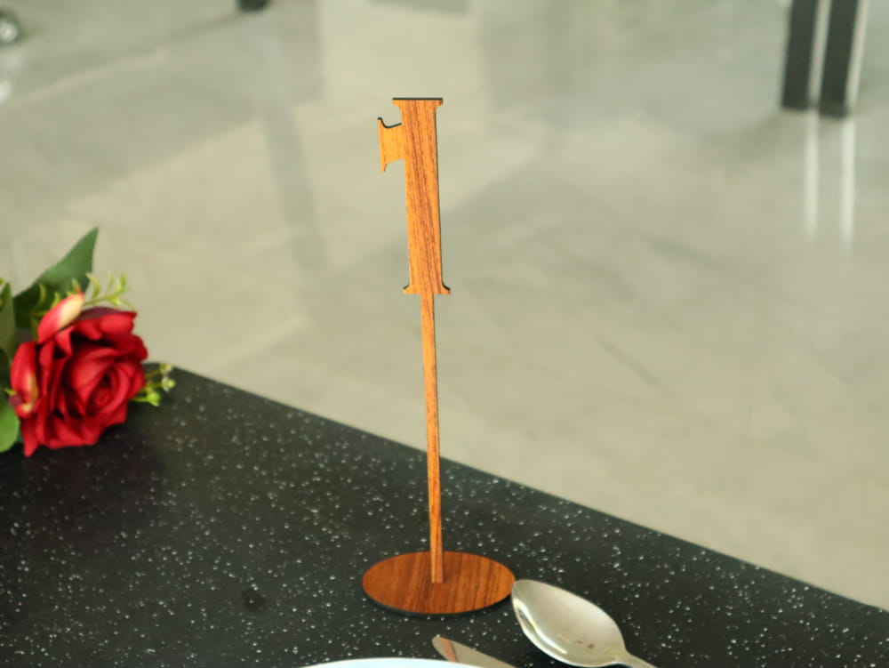 Laser Cut Table Numbers On Sticks 0-9 SVG DXF CDR AI PDF Free Download - 3axis.co - 3D model önizlemesi