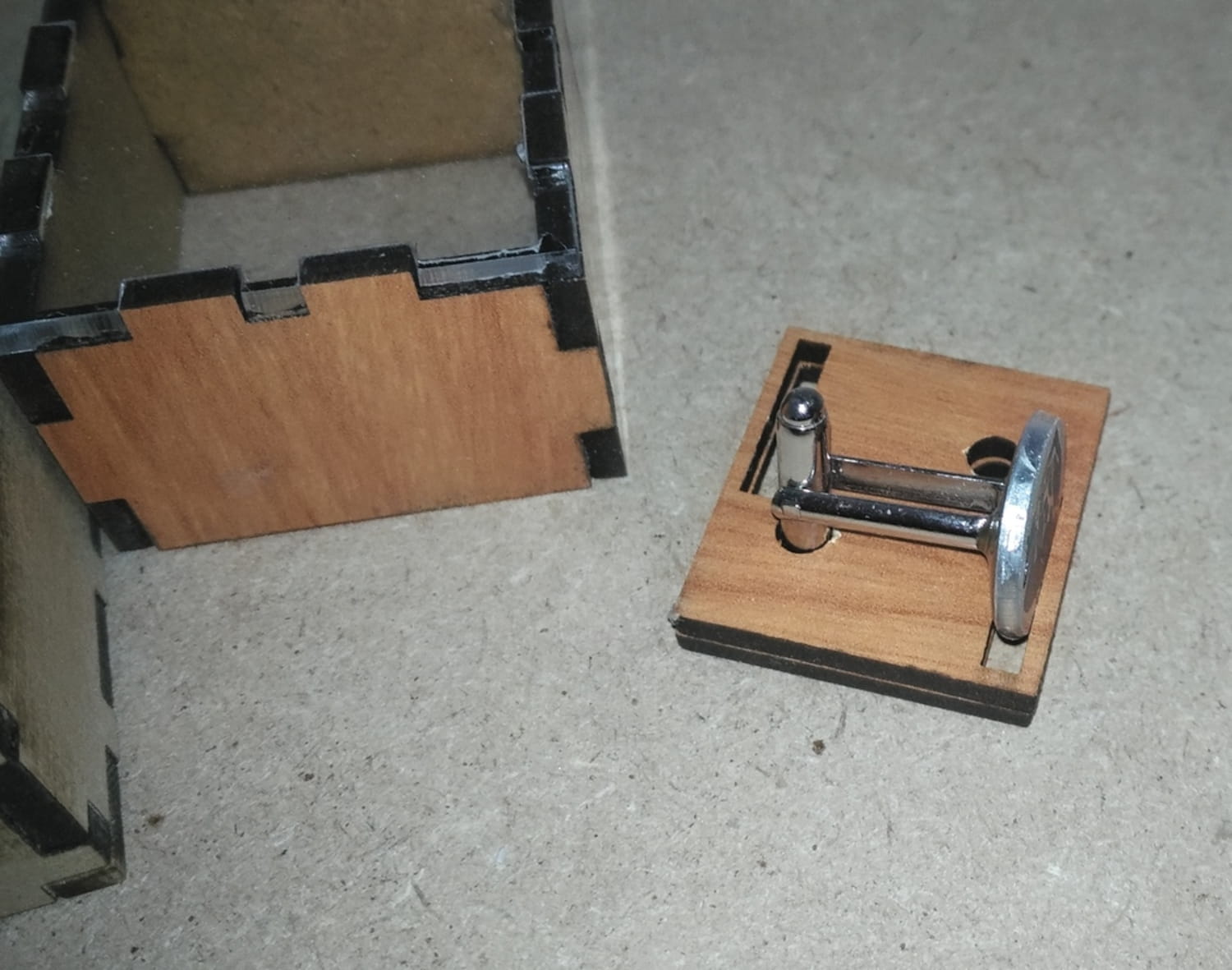 Laser Cut Wooden Cufflink Box SVG File