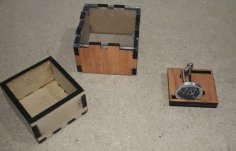 Laser Cut Wooden Cufflink Box SVG File