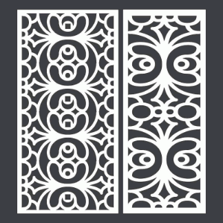 Decorative Template With Geometric Patterns For Laser And CNC Cutting DXF File