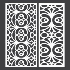 Decorative Template With Geometric Patterns For Laser And CNC Cutting DXF File