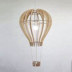 Laser Cut Hot Air Balloon Shape Lamp Free Vector