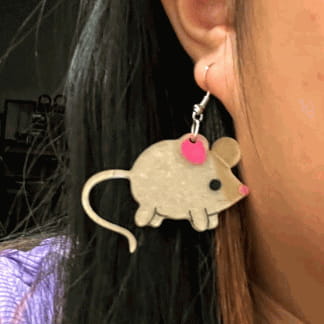 Laser Cut Acrylic Mice Earrings Free Vector