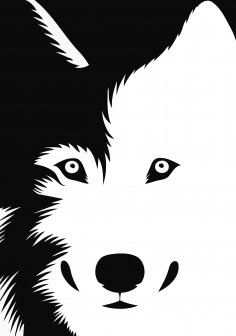 Dog Sticker Stencil Black and White Free Vector