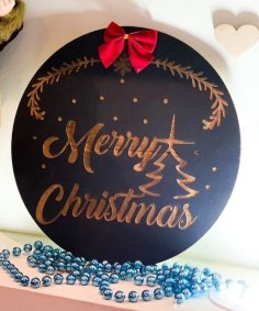 Laser Cut Christmas Display Plate Decor Free Vector