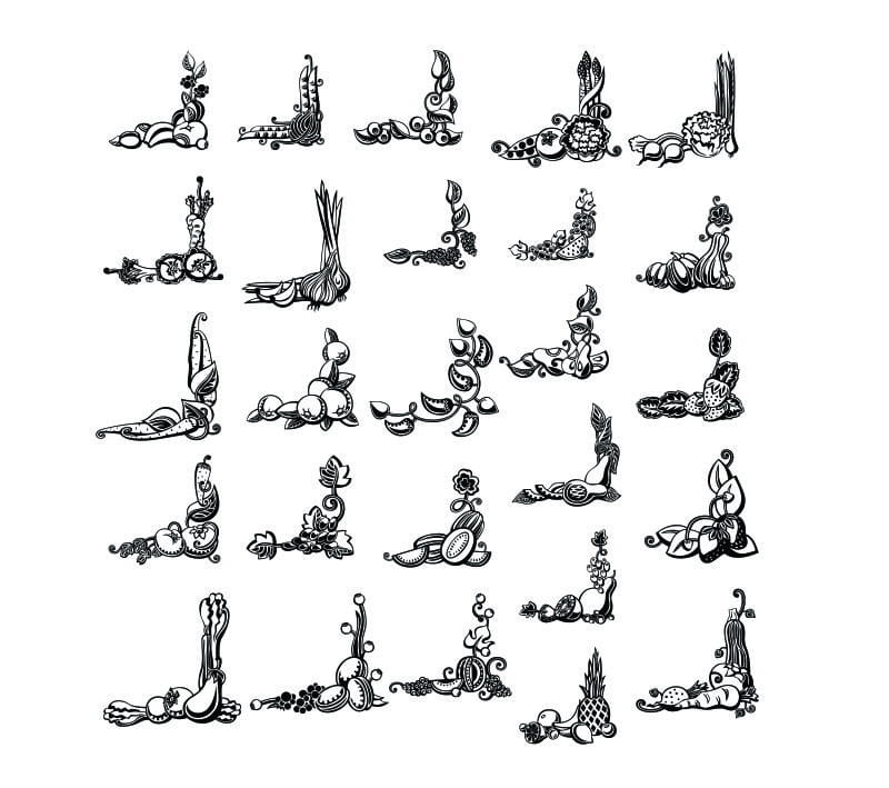 Corners Patterns Free Vector cdr Download - 3axis.co - 3D model önizlemesi