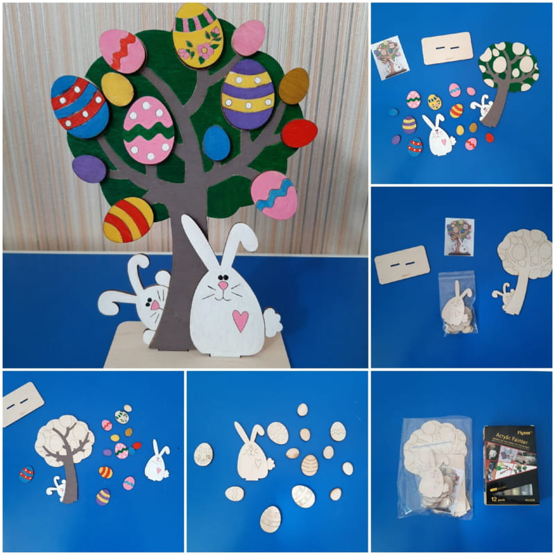 Laser Cut Happy Easter Decor Free Vector cdr Download - 3axis.co - 3D model önizlemesi