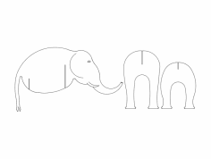 Elephant 3 Pc dxf File