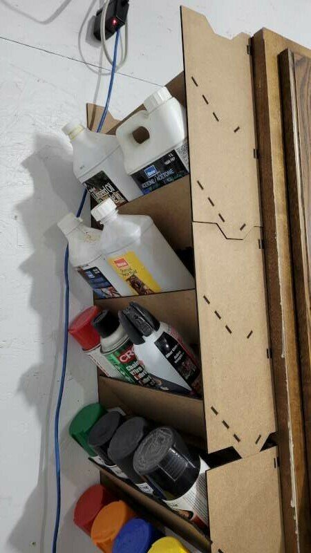 Laser Cut Rattle Paint Can Rack K40 Free Vector Download - 3axis.co - 3D model önizlemesi