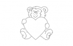 bear and heart dxf File