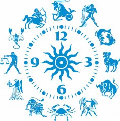 Zodiac sign clock Free Vector
