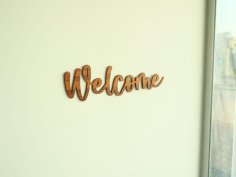 Laser Cut Welcome Word Wall Sign Free Vector