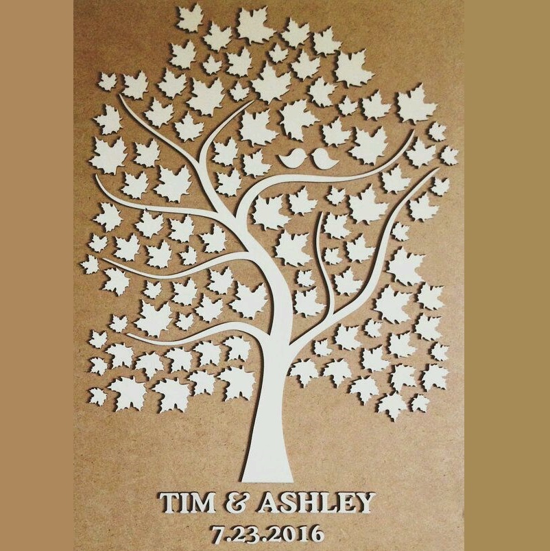 Laser Cut Wedding Tree Guest Book Free Vector