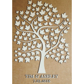 Laser Cut Wedding Tree Guest Book Free Vector