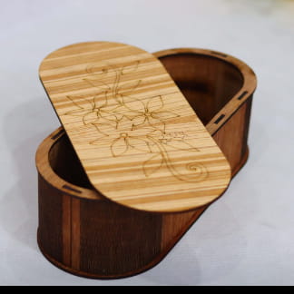 Laser Cut Rounded Corner Wood Gift Box Free Vector