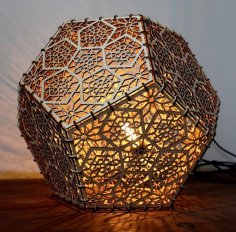Laser Cut Dodecahedron Shadow Lamp DXF File