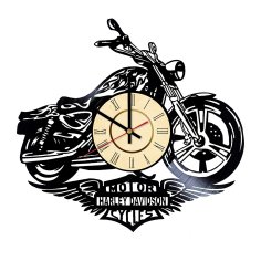 Laser Cut Harley Motorcycle Vinyl Record Wall Clock Free Vector