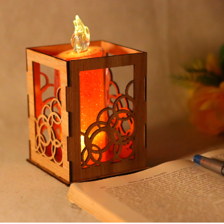 Laser Cut Wooden Candle Box Free Vector