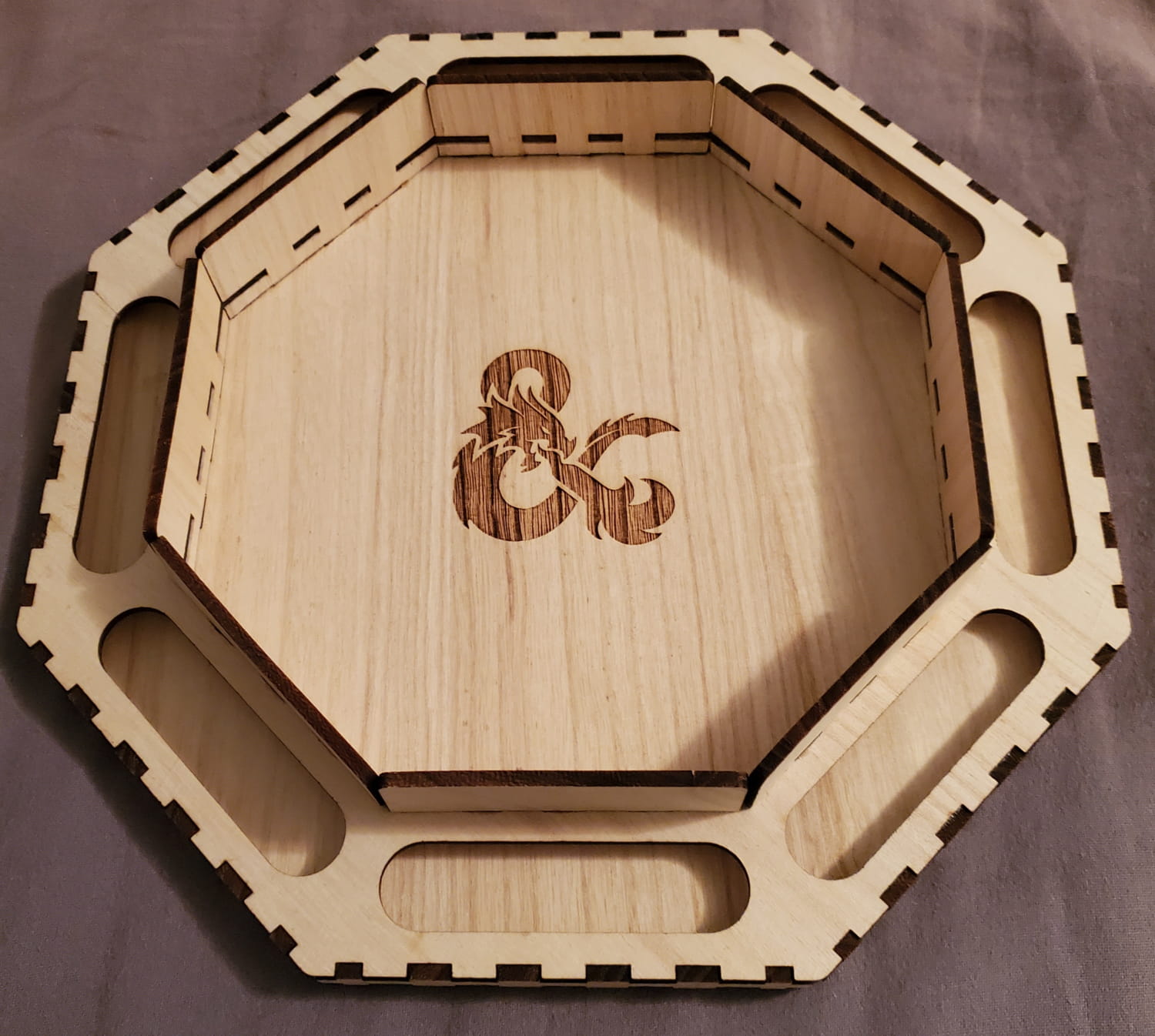 Laser Cut Octagonal Dice Tray SVG File Free Download 3axis.co