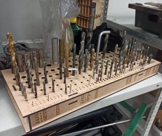 Laser Cut Drill Bits Stand Storage Rack Free Vector