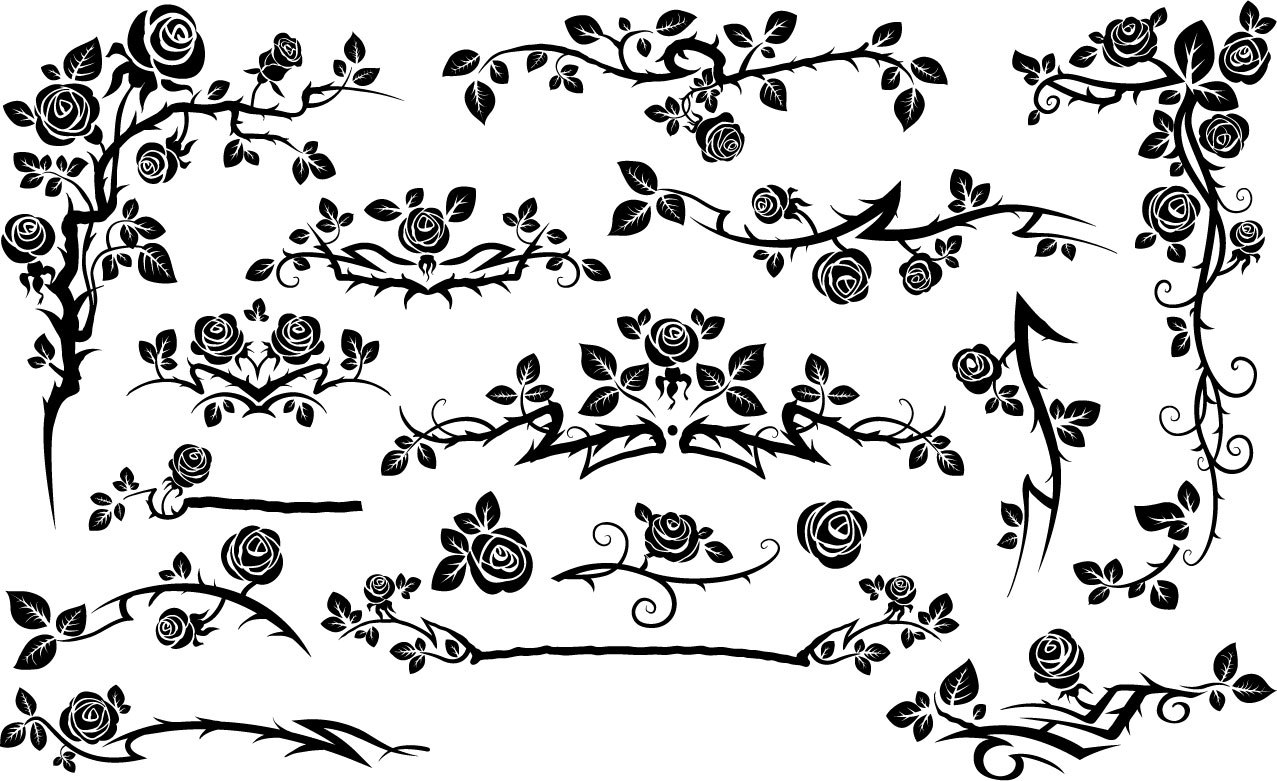 Black Seamless Rose Floral Pattern Eps Free Vector Download 3axis Co