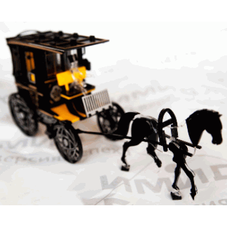 Laser Cut Horse Carriage 3D Puzzle Free Vector