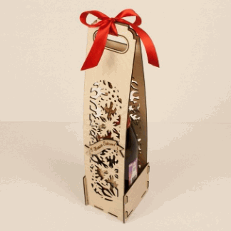 Laser Cut Wine Gift Box DXF File