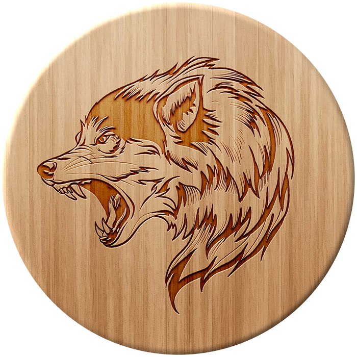 Download Wolf Laser Cut DXF File Free Download - 3axis.co
