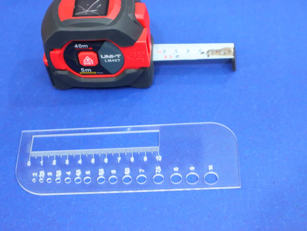 Laser Cut Acrylic Knitting Gauge Ruler DXF File