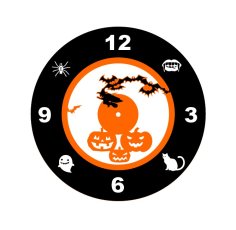 Laser Cut Halloween Wall Clock Free Vector