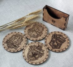 Laser Cut Harry Potter Tea Coasters Free Vector