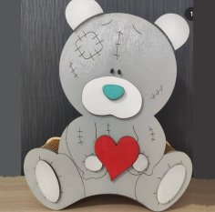 Laser Cut Teddy Bear Box DXF File