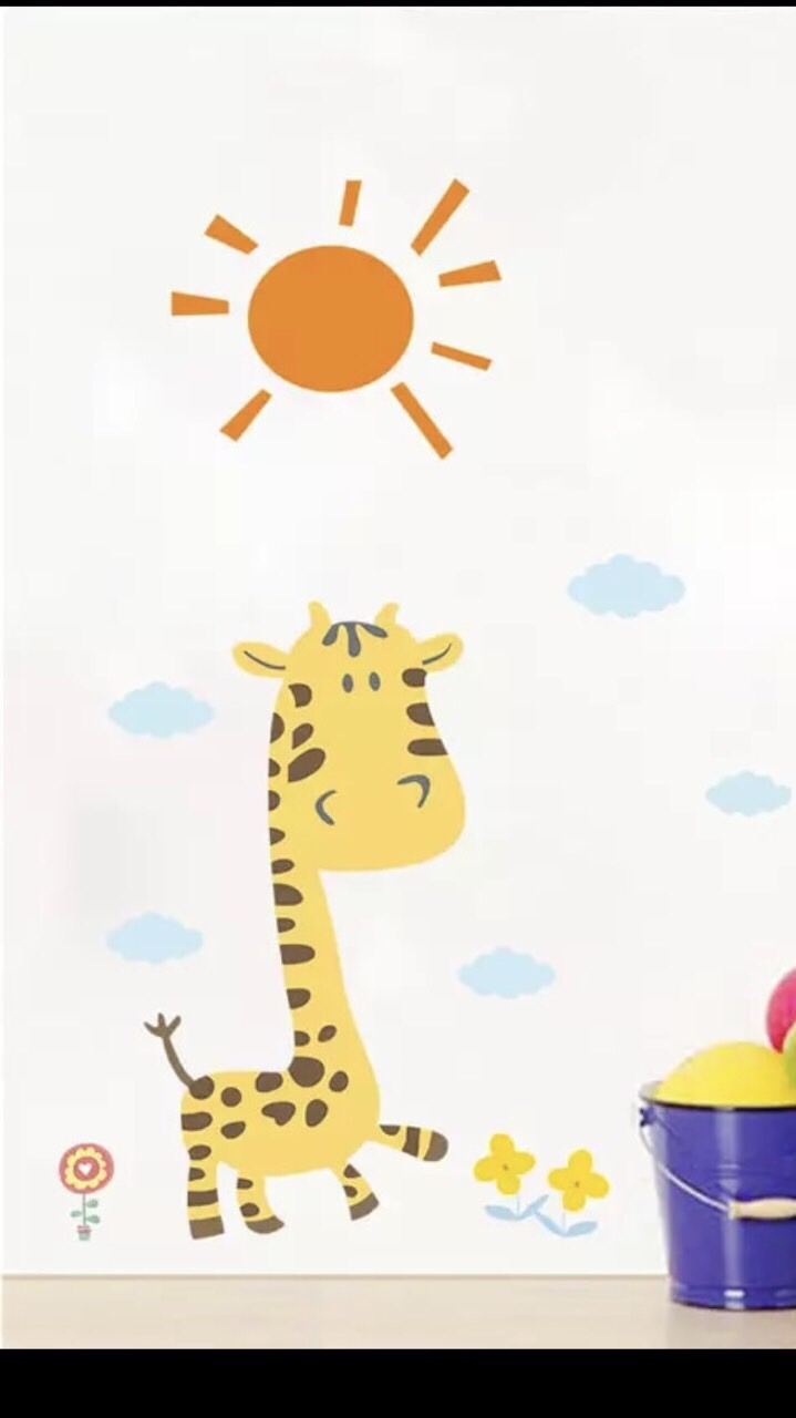 Laser Cut Giraffe And Sun Nursery Decor 800mm 6mm Free Vector