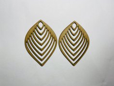 Laser Cut Wooden Teardrop Earrings Free Vector