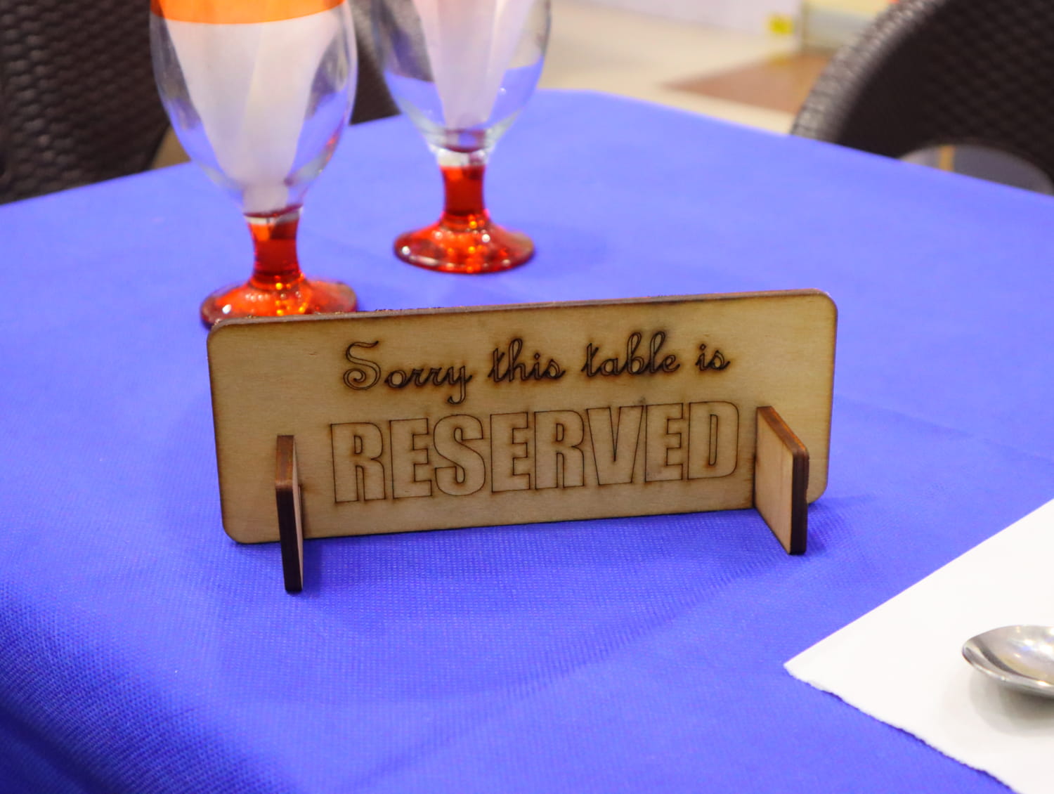 Laser Cut Reserved Table Sign Free Vector