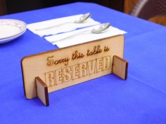 Laser Cut Reserved Table Sign Free Vector