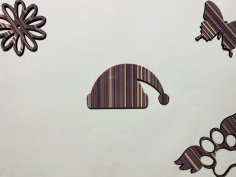 Laser Cut Unfinished Wood Santa Hat Shape Free Vector