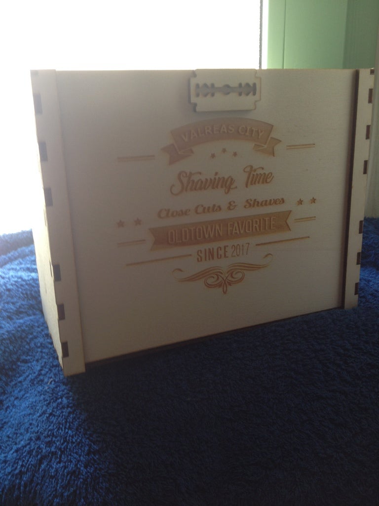 Laser Cut Shaving Box Station 4mm Plywood SVG File