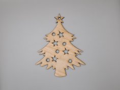 Laser Cut Wooden Christmas Tree Craft Decoration Free Vector