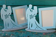 Laser Cut Couple Picture Frame Free Vector