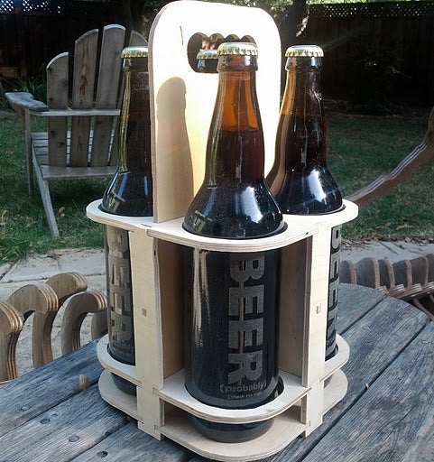Download Laser Cut 4 Pack Beer Carrier Beer Caddy Bottle Holder Svg File Free Download 3axis Co