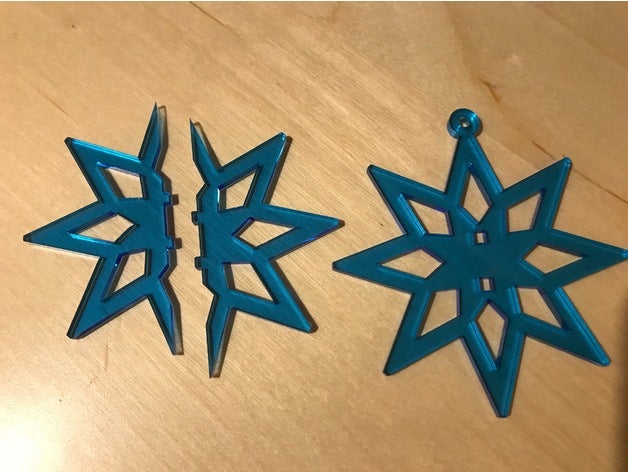 Laser Cut Two Part Snowflake Ornament Free Vector
