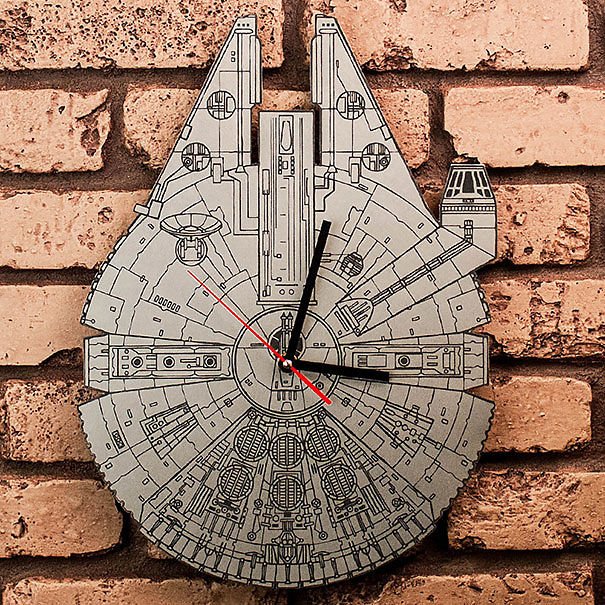 Laser Cut Millennium Falcon Star Wars Wall Clock DXF File