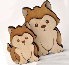 Laser Cut Layered Wooden Dogs Free Vector