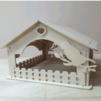 Laser Cut Wooden Bird House Bird Feeder DXF File